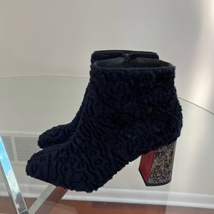 Christian Louboutin Navy Hilconinico Bootie